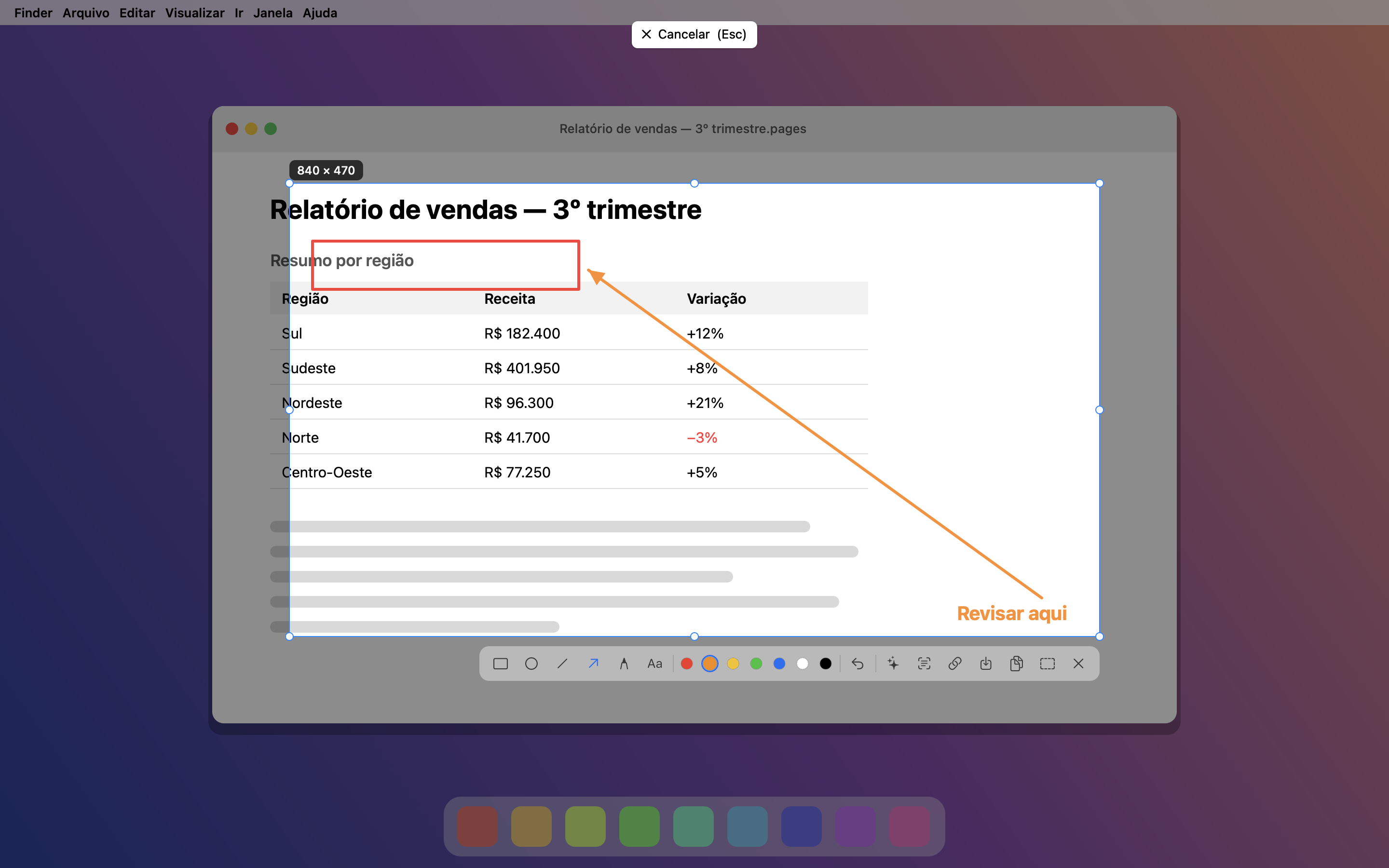 Overlay de captura do SnapLens com seleção e anotações